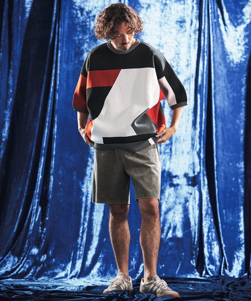 ANGENEHM(アンゲネーム)の「mn3235- Panel Jacquard Airy Knit Crew ニット(AG06-001scg)(ニット/セーター・メンズ・ネイビー/チャコール/キナリ/ブラック・S/L/M)」の22枚目の写真
