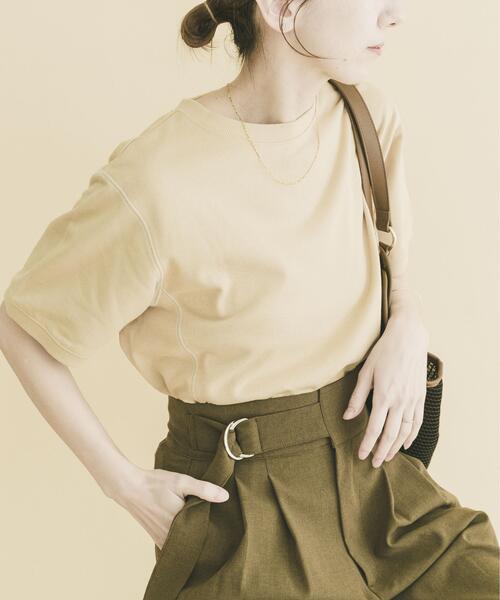 ITEMS URBANRESEARCH（アイテムズ アーバンリサーチ）の「カラーステッチスウェット（Tシャツ/カットソー・レディース・ネイビー/ベージュ/ライトグレー・FREE）」の2枚目の写真