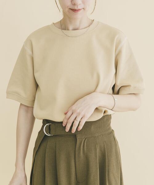 ITEMS URBANRESEARCH（アイテムズ アーバンリサーチ）の「カラーステッチスウェット（Tシャツ/カットソー・レディース・ネイビー/ベージュ/ライトグレー・FREE）」の4枚目の写真