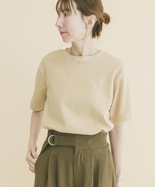 ITEMS URBANRESEARCH（アイテムズ アーバンリサーチ）の「カラーステッチスウェット（Tシャツ/カットソー・レディース・ネイビー/ベージュ/ライトグレー・FREE）」の5枚目の写真