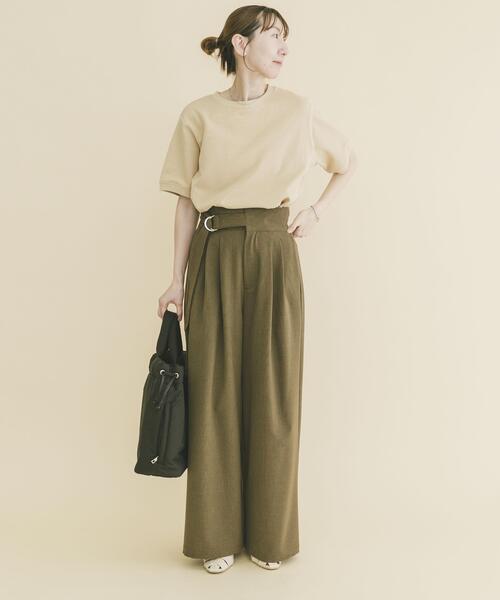 ITEMS URBANRESEARCH（アイテムズ アーバンリサーチ）の「カラーステッチスウェット（Tシャツ/カットソー・レディース・ネイビー/ベージュ/ライトグレー・FREE）」の6枚目の写真