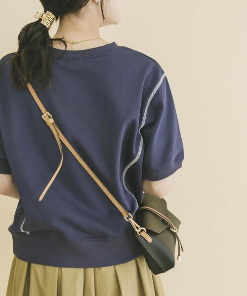 ITEMS URBANRESEARCH（アイテムズ アーバンリサーチ）の「カラーステッチスウェット（Tシャツ/カットソー・レディース・ネイビー/ベージュ/ライトグレー・FREE）」の9枚目の写真