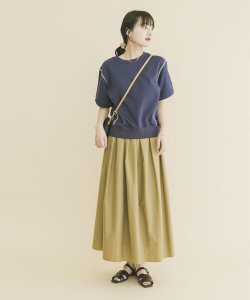 ITEMS URBANRESEARCH（アイテムズ アーバンリサーチ）の「カラーステッチスウェット（Tシャツ/カットソー・レディース・ネイビー/ベージュ/ライトグレー・FREE）」の12枚目の写真