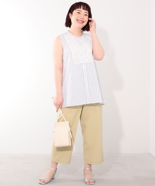 MB mint breeze(エムビーミントブリーズ)の「【L~6L 大きいサイズ】ストレッチベイカーパンツ(その他パンツ・レディース・カーキ/ベージュ/ネイビー・5L/4L/3L/LL/6L)」の5枚目の写真