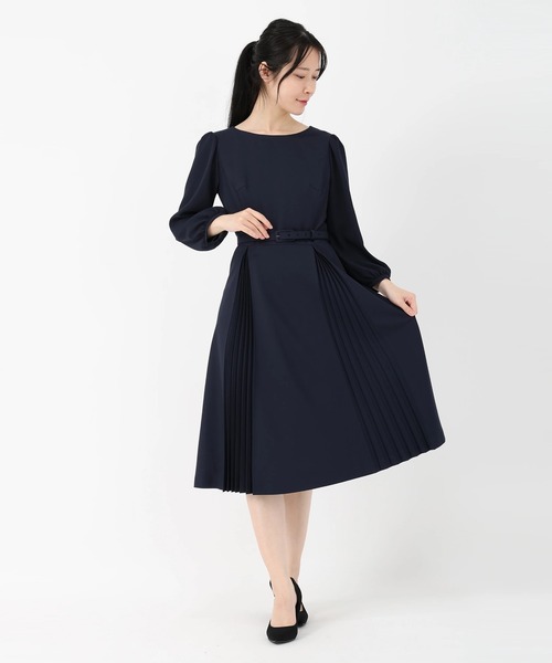 Linondシャンブレー_ダブルプリーツワンピース（ワンピース