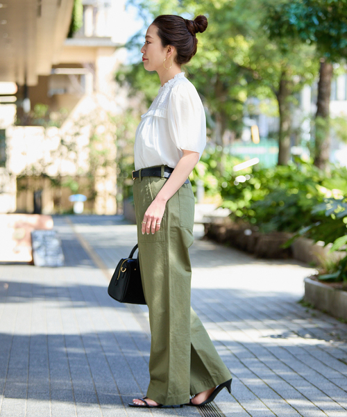 B.C STOCK（ベーセーストック）の「手洗い可 / フリルカラースモックブラウス（シャツ/ブラウス・レディース・ブラック/イエロー/ホワイト・FREE）」の22枚目の写真