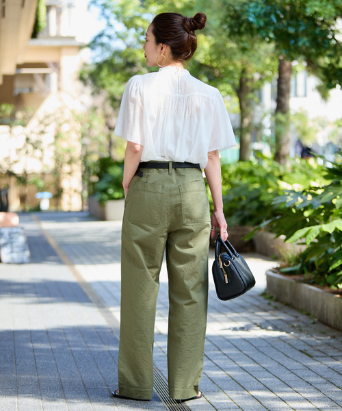 B.C STOCK（ベーセーストック）の「手洗い可 / フリルカラースモックブラウス（シャツ/ブラウス・レディース・ブラック/イエロー/ホワイト・FREE）」の21枚目の写真
