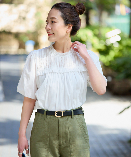 B.C STOCK（ベーセーストック）の「手洗い可 / フリルカラースモックブラウス（シャツ/ブラウス・レディース・ブラック/イエロー/ホワイト・FREE）」の20枚目の写真