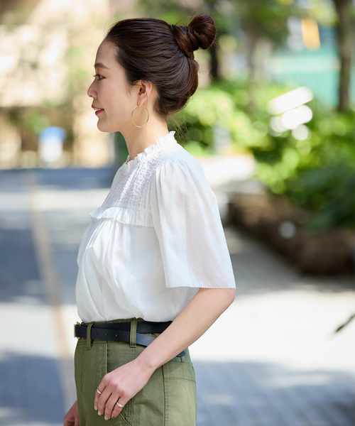 B.C STOCK（ベーセーストック）の「手洗い可 / フリルカラースモックブラウス（シャツ/ブラウス・レディース・ブラック/イエロー/ホワイト・FREE）」の19枚目の写真