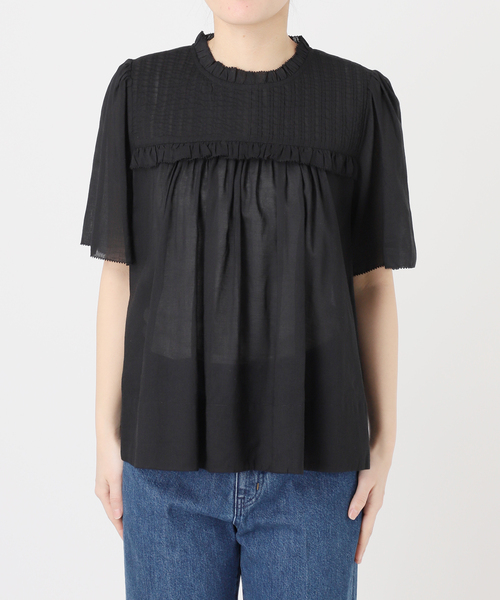 B.C STOCK（ベーセーストック）の「手洗い可 / フリルカラースモックブラウス（シャツ/ブラウス・レディース・ブラック/イエロー/ホワイト・FREE）」の10枚目の写真