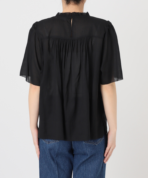 B.C STOCK（ベーセーストック）の「手洗い可 / フリルカラースモックブラウス（シャツ/ブラウス・レディース・ブラック/イエロー/ホワイト・FREE）」の8枚目の写真