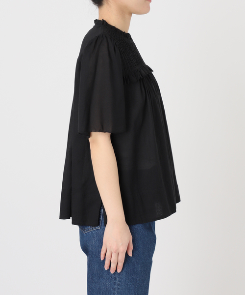 B.C STOCK（ベーセーストック）の「手洗い可 / フリルカラースモックブラウス（シャツ/ブラウス・レディース・ブラック/イエロー/ホワイト・FREE）」の7枚目の写真
