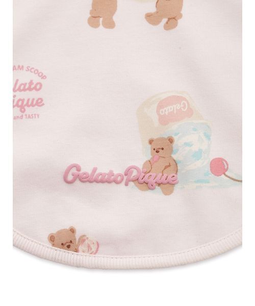 gelato pique(ジェラートピケ)の「【BABY】アイスクリームベア柄スタイ(スタイ/よだれかけ・キッズ・クリーム/ピンク・F)」の6枚目の写真
