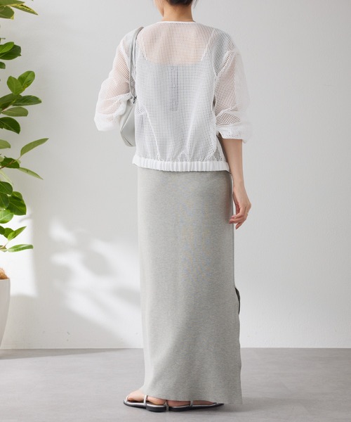 COLLAGE GALLARDAGALANTE(コラージュガリャルダガランテ)の「Vメッシュシアーブルゾン(ブルゾン・レディース・オフホワイト/ベージュ・FREE)」の18枚目の写真