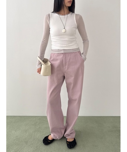 Didot.showroom（ディドット ショールーム）の「ドットボックスノースリーブ（タンクトップ・レディース・アイボリー/ブラック/グレー・FREE）」の5枚目の写真