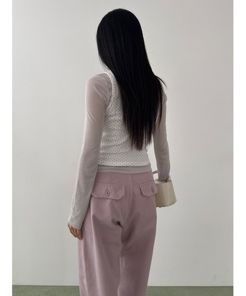 Didot.showroom（ディドット ショールーム）の「ドットボックスノースリーブ（タンクトップ・レディース・アイボリー/ブラック/グレー・FREE）」の6枚目の写真