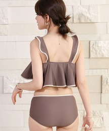 TeddyShop | 【旬のバイカラー配色×ラッフルフリル】フレアビキニ 上下2点セット レディース水着(水着)