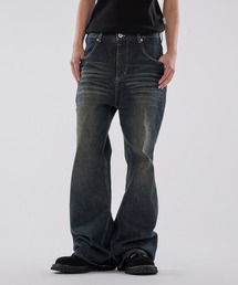 WISH FOR EVER | ASSORT BOOTCUT LINES DENIM PANTS/アソートブーツカットラインズデニムパンツ(デニムパンツ)