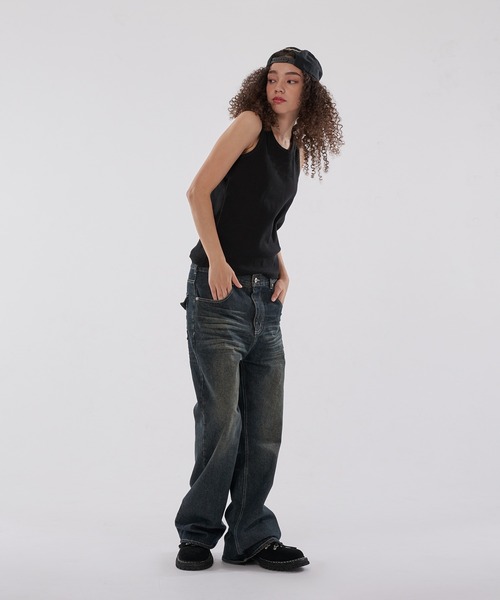 WISH FOR EVER(ウィッシュフォーエバー)の「ASSORT BOOTCUT LINES DENIM PANTS/アソートブーツカットラインズデニムパンツ(デニムパンツ・メンズ・ブラック/インディゴブルー・SMALL/MEDIUM/LARGE)」の11枚目の写真