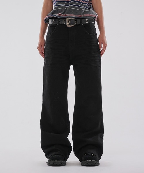 WISH FOR EVER(ウィッシュフォーエバー)の「ASSORT BOOTCUT LINES DENIM PANTS/アソートブーツカットラインズデニムパンツ(デニムパンツ・メンズ・ブラック/インディゴブルー・SMALL/MEDIUM/LARGE)」の12枚目の写真