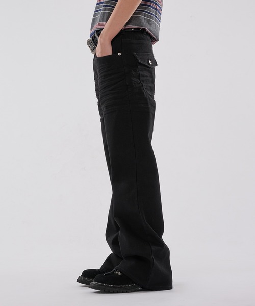 WISH FOR EVER(ウィッシュフォーエバー)の「ASSORT BOOTCUT LINES DENIM PANTS/アソートブーツカットラインズデニムパンツ(デニムパンツ・メンズ・ブラック/インディゴブルー・SMALL/MEDIUM/LARGE)」の15枚目の写真