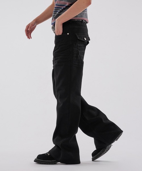 WISH FOR EVER(ウィッシュフォーエバー)の「ASSORT BOOTCUT LINES DENIM PANTS/アソートブーツカットラインズデニムパンツ(デニムパンツ・メンズ・ブラック/インディゴブルー・SMALL/MEDIUM/LARGE)」の14枚目の写真