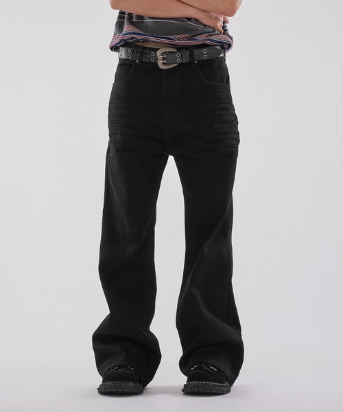 WISH FOR EVER(ウィッシュフォーエバー)の「ASSORT BOOTCUT LINES DENIM PANTS/アソートブーツカットラインズデニムパンツ(デニムパンツ・メンズ・ブラック/インディゴブルー・SMALL/MEDIUM/LARGE)」の18枚目の写真
