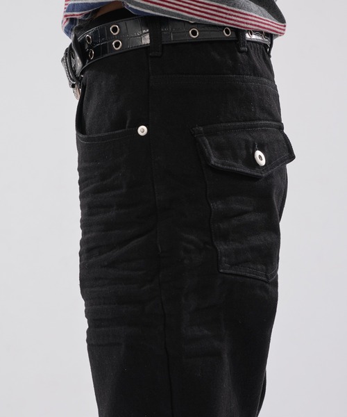 WISH FOR EVER(ウィッシュフォーエバー)の「ASSORT BOOTCUT LINES DENIM PANTS/アソートブーツカットラインズデニムパンツ(デニムパンツ・メンズ・ブラック/インディゴブルー・SMALL/MEDIUM/LARGE)」の8枚目の写真