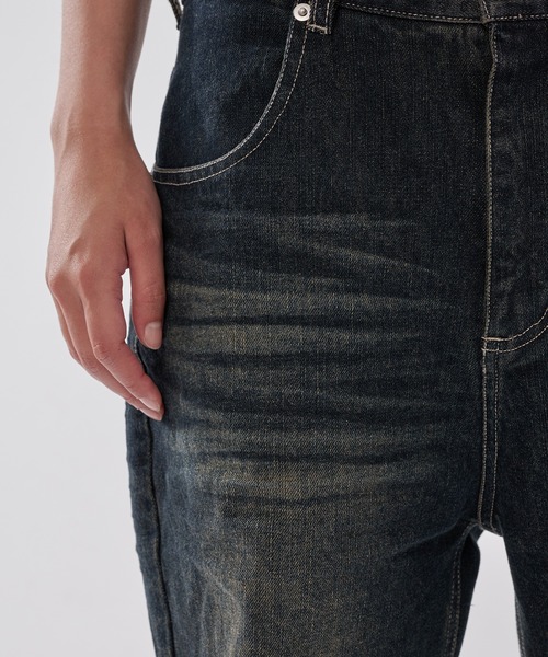 WISH FOR EVER(ウィッシュフォーエバー)の「ASSORT BOOTCUT LINES DENIM PANTS/アソートブーツカットラインズデニムパンツ(デニムパンツ・メンズ・ブラック/インディゴブルー・SMALL/MEDIUM/LARGE)」の6枚目の写真