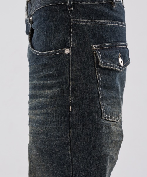 WISH FOR EVER(ウィッシュフォーエバー)の「ASSORT BOOTCUT LINES DENIM PANTS/アソートブーツカットラインズデニムパンツ(デニムパンツ・メンズ・ブラック/インディゴブルー・SMALL/MEDIUM/LARGE)」の7枚目の写真
