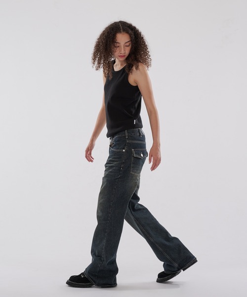 WISH FOR EVER(ウィッシュフォーエバー)の「ASSORT BOOTCUT LINES DENIM PANTS/アソートブーツカットラインズデニムパンツ(デニムパンツ・メンズ・ブラック/インディゴブルー・SMALL/MEDIUM/LARGE)」の22枚目の写真
