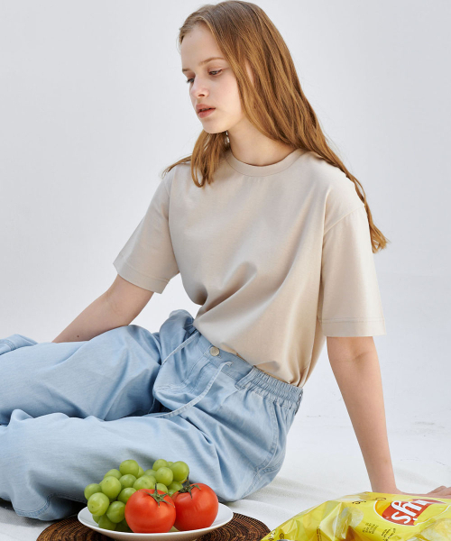 MALOUPE（マロップ）の「5214 シグネチャー 半袖Tシャツ (ベージュ)（Tシャツ/カットソー・レディース・ベージュ・FREE）」の2枚目の写真