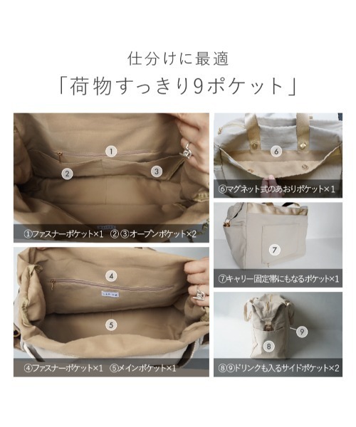 LASIEM(ラシエム)の「Mサイズ ボストンバッグ レディース ナイロン 旅行 バッグ トラベルバッグ(ボストンバッグ・レディース・サンドグレー/ブラック/チャコールグレー・FREE)」の11枚目の写真