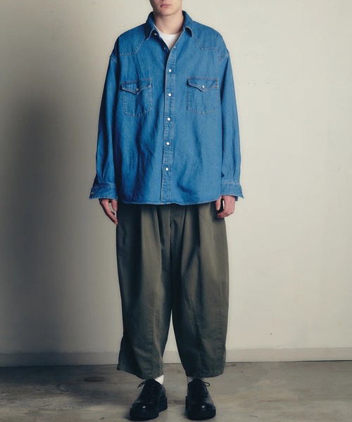 is-ness（イズネス）の「【is-ness/イズネス】WESTERN SHIRTS(Enzyme Wash)（シャツ/ブラウス・メンズ・ブラック/ダークインディゴブルー・L/M）」の7枚目の写真