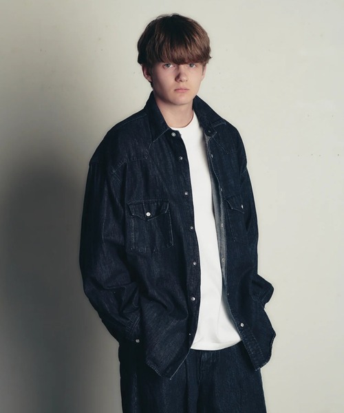 is-ness（イズネス）の「【is-ness/イズネス】WESTERN SHIRTS(Enzyme Wash)（シャツ/ブラウス・メンズ・ブラック/ダークインディゴブルー・L/M）」の3枚目の写真