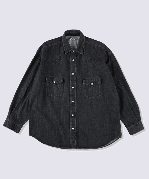 is-ness（イズネス）の「【is-ness/イズネス】WESTERN SHIRTS(Enzyme Wash)（シャツ/ブラウス・メンズ・ブラック/ダークインディゴブルー・L/M）」の6枚目の写真