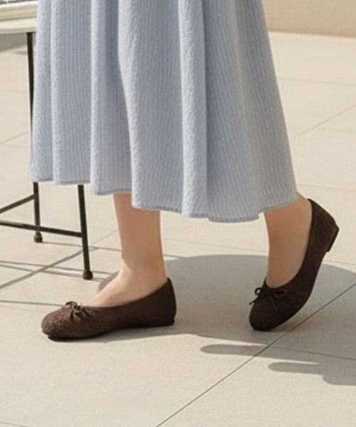 LOWO（ロワ）の「メッシュ編みリボンフラットパンプス バレエシューズ ぺたんこ（バレエシューズ・レディース・ブラック/ベージュ/ブラウン・40/39/38/37/36）」の10枚目の写真