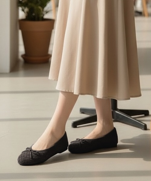 LOWO（ロワ）の「メッシュ編みリボンフラットパンプス バレエシューズ ぺたんこ（バレエシューズ・レディース・ブラック/ベージュ/ブラウン・40/39/38/37/36）」の13枚目の写真