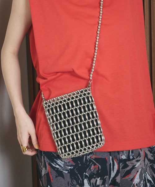 LEPSIM（レプシィム）の「ビーズミニショルダー　646448（ショルダーバッグ・レディース・シルバー/ガンメタ/ブラウン・ONE SIZE）」の22枚目の写真