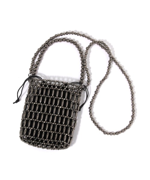 LEPSIM（レプシィム）の「ビーズミニショルダー　646448（ショルダーバッグ・レディース・シルバー/ガンメタ/ブラウン・ONE SIZE）」の7枚目の写真