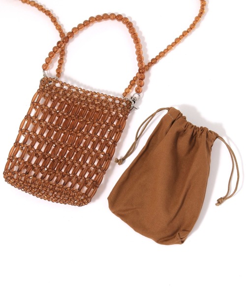 LEPSIM（レプシィム）の「ビーズミニショルダー　646448（ショルダーバッグ・レディース・シルバー/ガンメタ/ブラウン・ONE SIZE）」の12枚目の写真