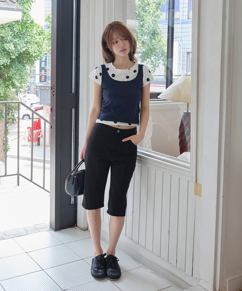 UNE MANSION(ユヌマンション)の「フロントラインバックポイントポケットコットンカプリパンツ(その他パンツ・レディース・ベージュ/ブラック・SMALL/MEDIUM/LARGE)」の5枚目の写真