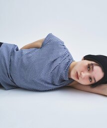 CODE A（コードエー）の「gingham edge tops（Tシャツ/カットソー）」