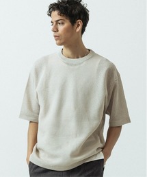 【SLICK/スリック】Linen Mix Sheer Mesh Knit T-Shirt/リネンミックス シアーメッシュニットTシャツ