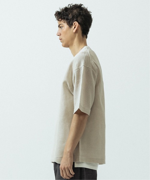 SLICK(スリック)の「【SLICK/スリック】Linen Mix Sheer Mesh Knit T-Shirt/リネンミックス シアーメッシュニットTシャツ(ニット/セーター・メンズ・ブラック/ブルー/ブラウン/キナリ・1/2/3)」の7枚目の写真