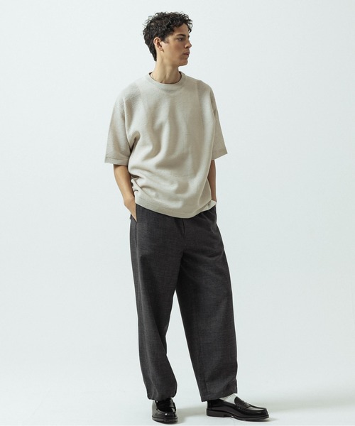 SLICK(スリック)の「【SLICK/スリック】Linen Mix Sheer Mesh Knit T-Shirt/リネンミックス シアーメッシュニットTシャツ(ニット/セーター・メンズ・ブラック/ブルー/ブラウン/キナリ・1/2/3)」の10枚目の写真