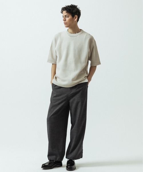 SLICK(スリック)の「【SLICK/スリック】Linen Mix Sheer Mesh Knit T-Shirt/リネンミックス シアーメッシュニットTシャツ(ニット/セーター・メンズ・ブラック/ブルー/ブラウン/キナリ・1/2/3)」の11枚目の写真