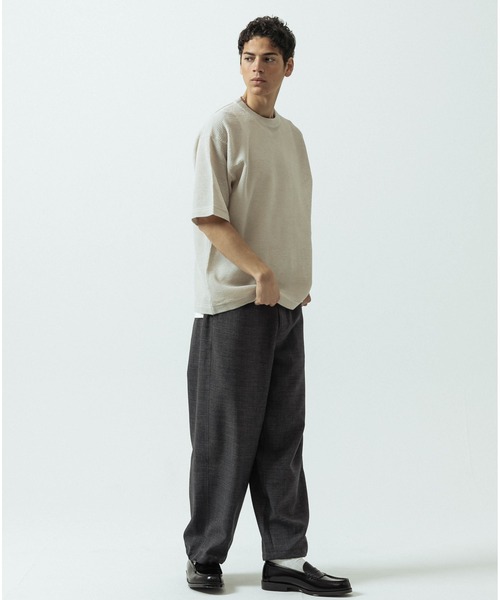 SLICK(スリック)の「【SLICK/スリック】Linen Mix Sheer Mesh Knit T-Shirt/リネンミックス シアーメッシュニットTシャツ(ニット/セーター・メンズ・ブラック/ブルー/ブラウン/キナリ・1/2/3)」の12枚目の写真