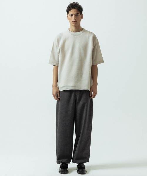 SLICK(スリック)の「【SLICK/スリック】Linen Mix Sheer Mesh Knit T-Shirt/リネンミックス シアーメッシュニットTシャツ(ニット/セーター・メンズ・ブラック/ブルー/ブラウン/キナリ・1/2/3)」の13枚目の写真
