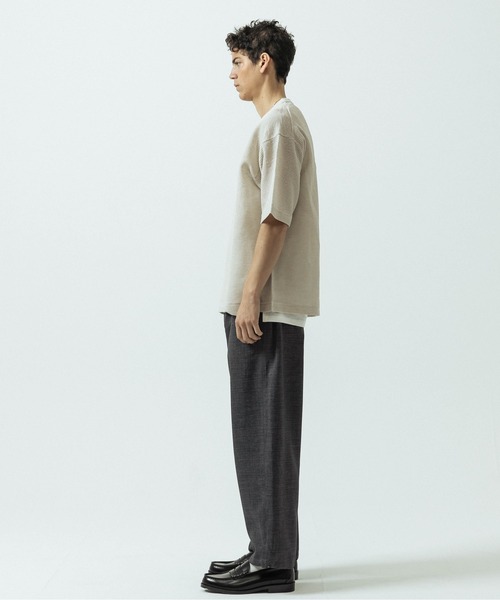 SLICK(スリック)の「【SLICK/スリック】Linen Mix Sheer Mesh Knit T-Shirt/リネンミックス シアーメッシュニットTシャツ(ニット/セーター・メンズ・ブラック/ブルー/ブラウン/キナリ・1/2/3)」の14枚目の写真
